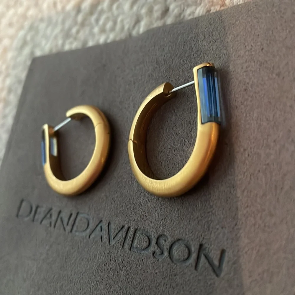 Signature Revival Gemstone Small Hoops - Picture 4 of 5